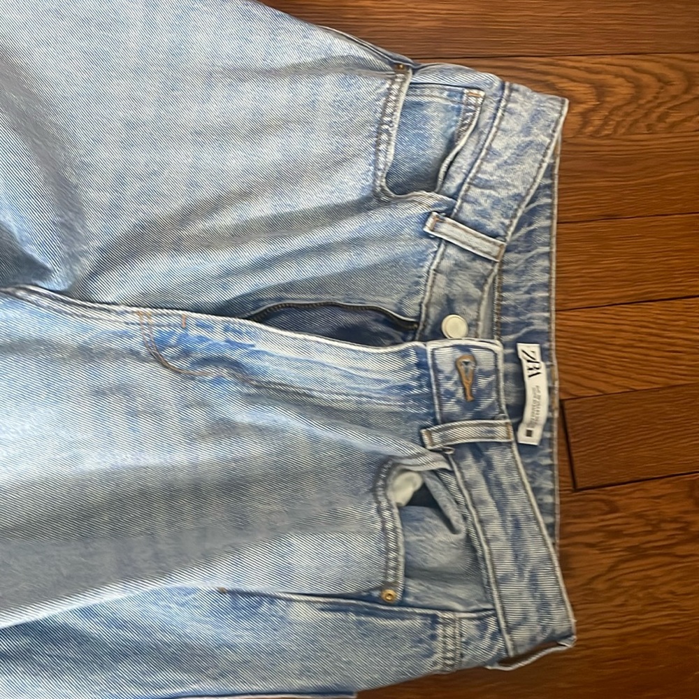 zara high waisted ripped jeans